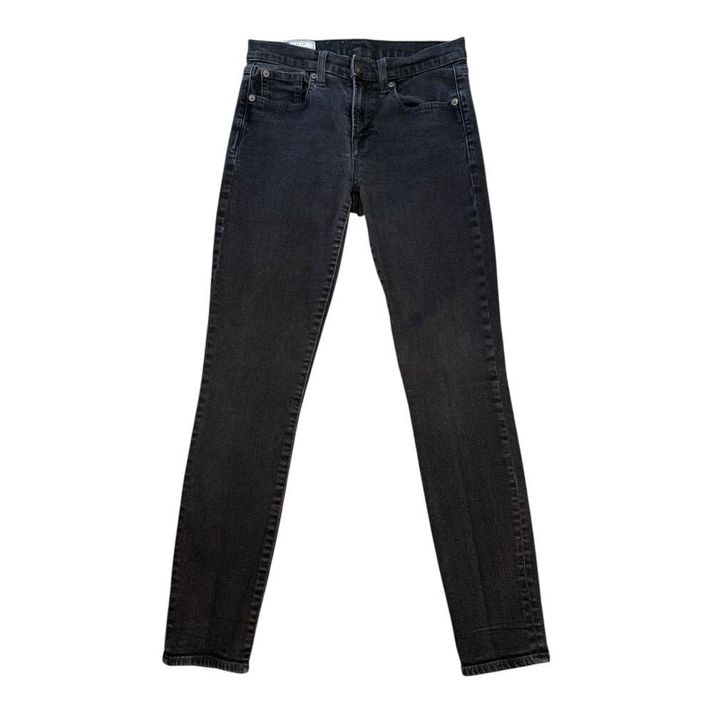 Gap Women's True Skinny Mid Rise Jeans Size 4 Black Dark Wash Denim